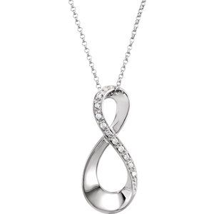 14K White .05 CTW Natural Diamond Infinity-Inspired 18" Necklace