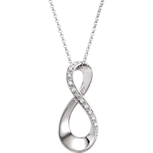 14K White .05 CTW Natural Diamond Infinity-Inspired 18 Necklace