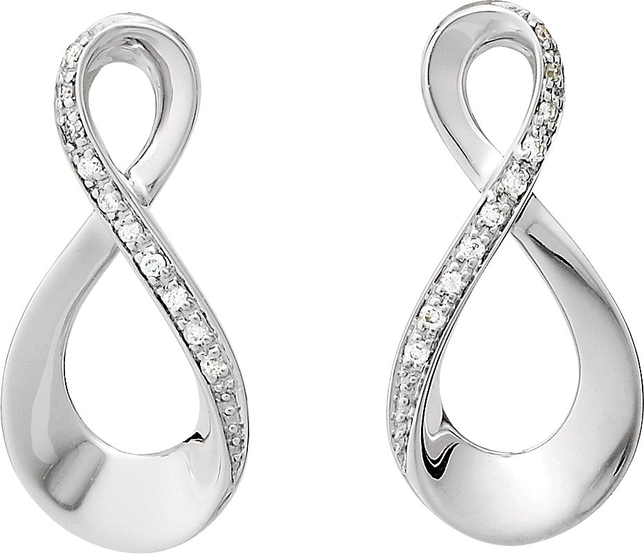 14K White .08 CTW Diamond Infinity-Inspired Earrings