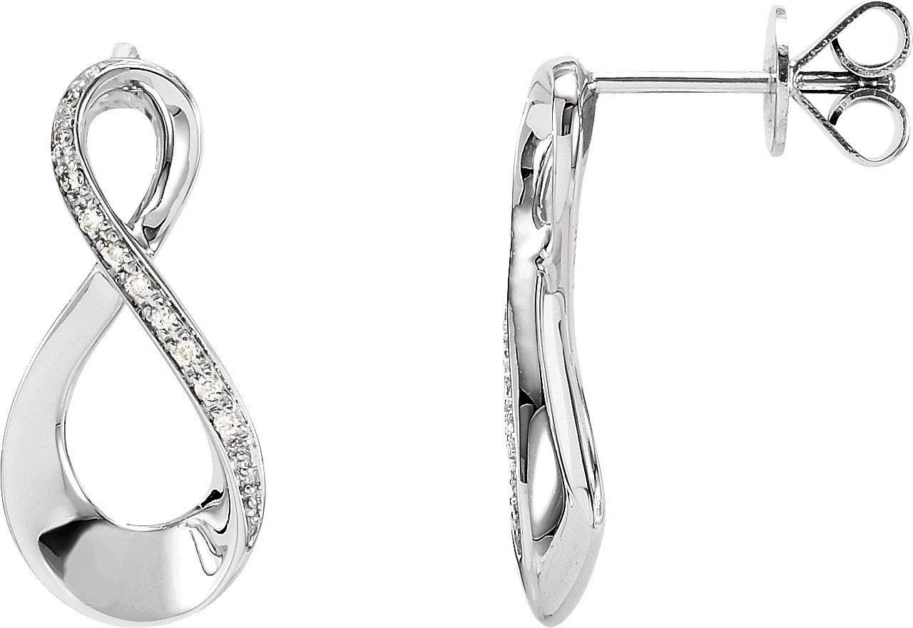 14K White .08 CTW Natural Diamond Infinity-Inspired Earrings