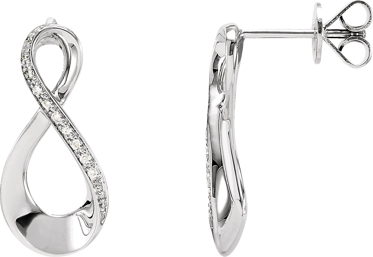 14K White .08 CTW Diamond Infinity-Inspired Earrings