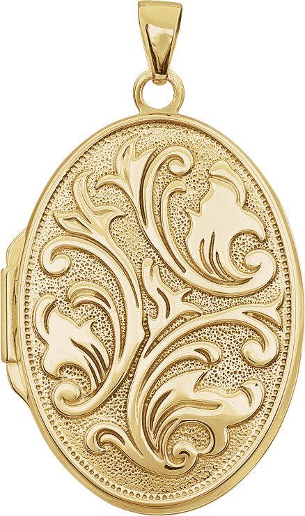 Embossed Oval Locket Pendant 26 x 19mm Ref 638979