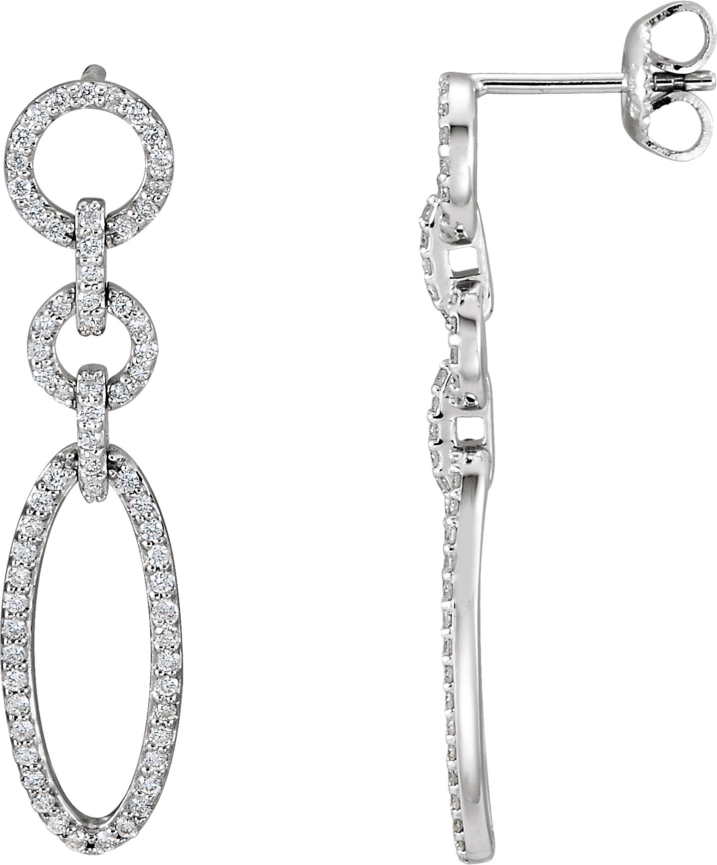 14K White 5/8 CTW Natural Diamond Earrings