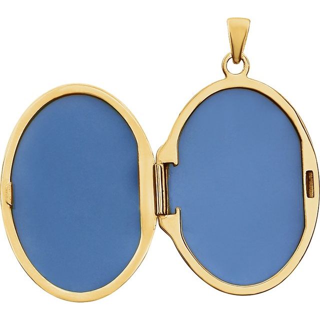 14K Yellow Gold-Plated Sterling Silver Engravable Oval Locket 
