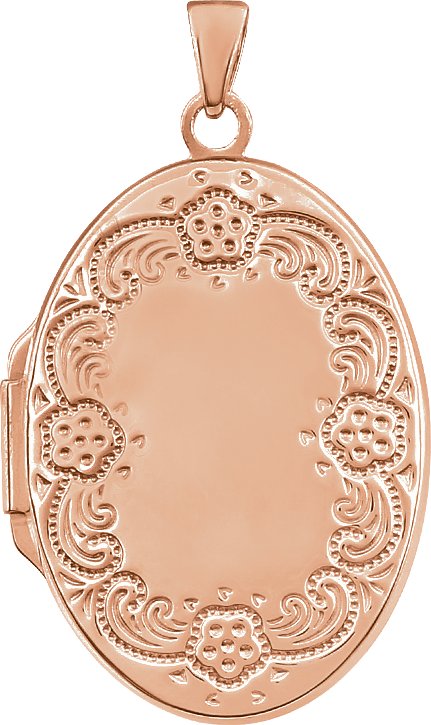 14K Rose Gold-Plated Sterling Silver Oval Locket 