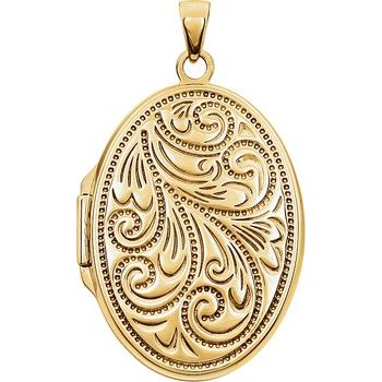 14K Yellow Gold Plated Sterling Silver Oval Locket Ref. 9228013
