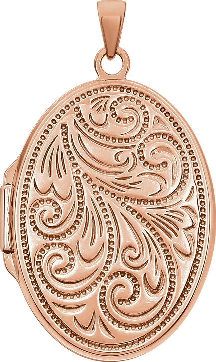 14K Rose Gold-Plated Sterling Silver Oval Locket 