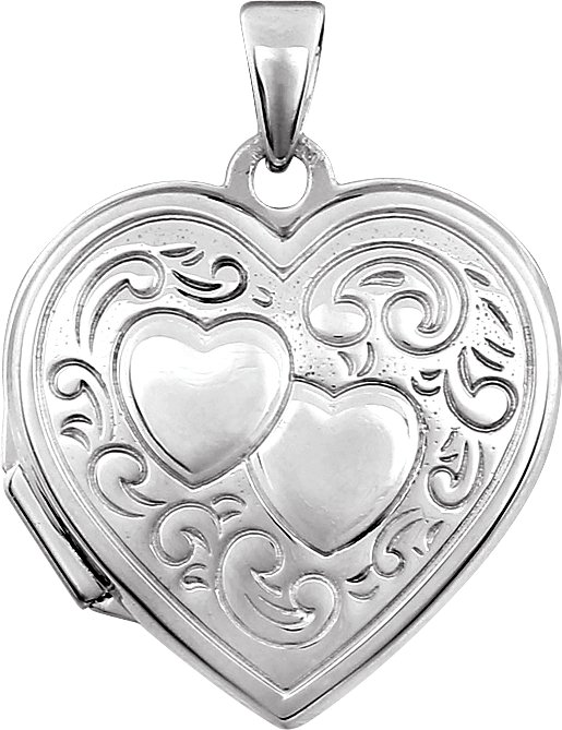 Heart Locket Pendant Necklace in Sterling Silver (18)