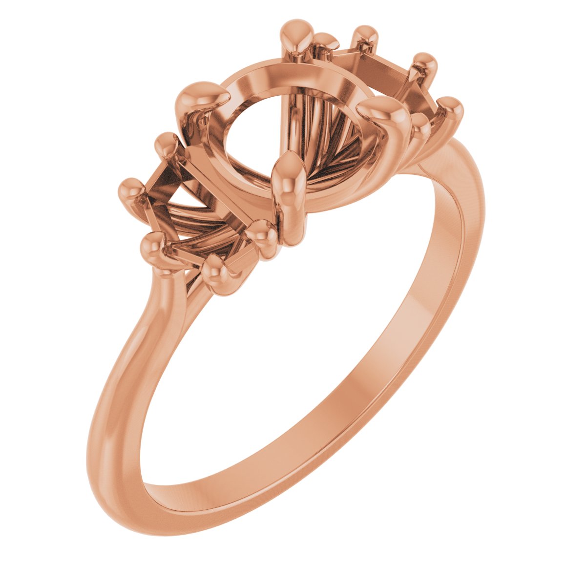 Claw-Prong Three-Stone Engagement Ring or Band
