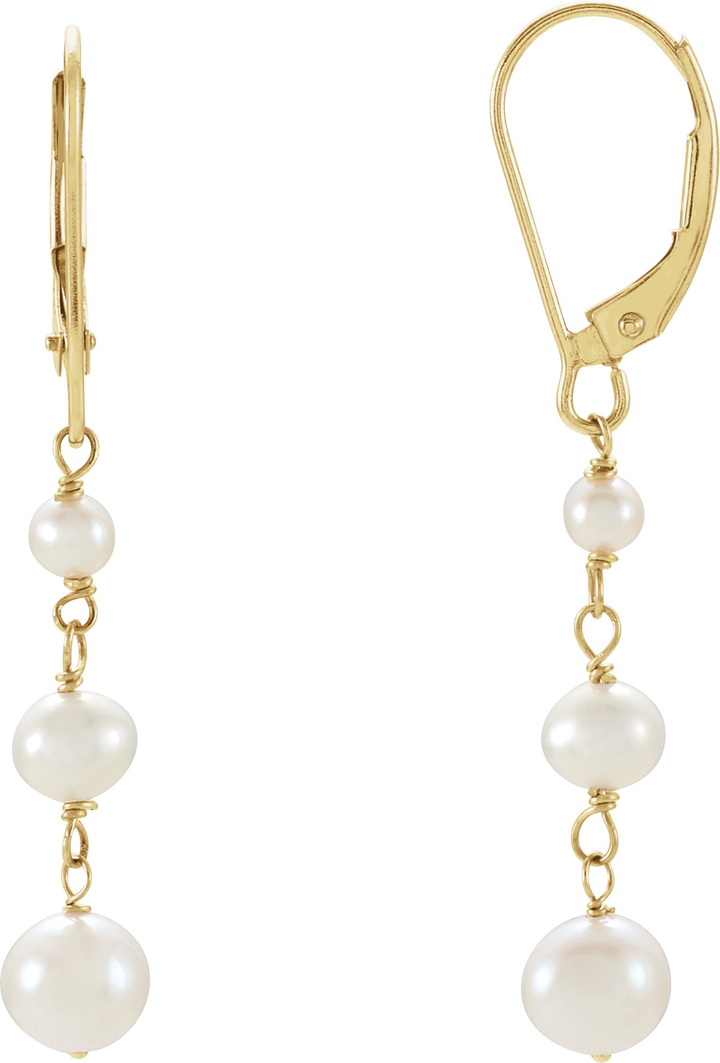 14K Yellow Freshwater Cultured Pearl Earrings Ref. 9893994
