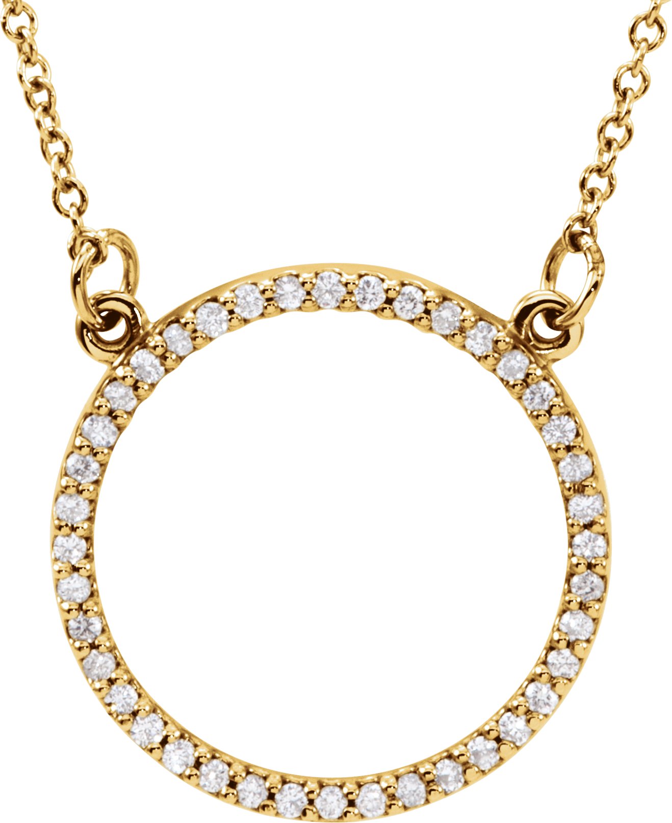 14K Yellow 1/6 CTW Natural Diamond Circle 16 Necklace