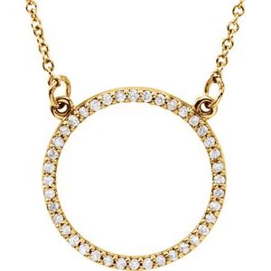 14K Yellow 1/5 CTW Lab-Grown Diamond Circle 16" Necklace