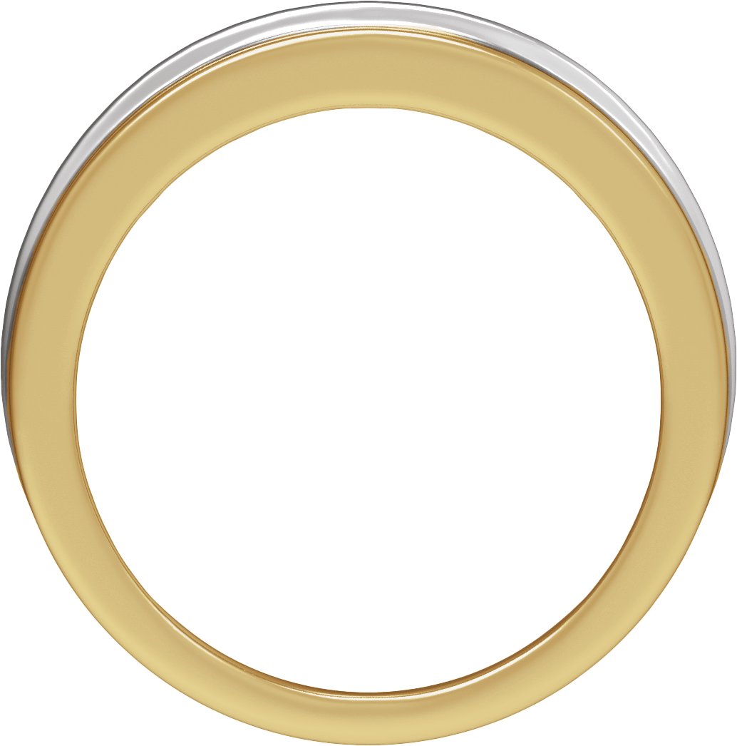 Alternative view of 1/2 CTW Natural Diamond Stepped Accented Tapered Band – 14K White/Yellow Gold