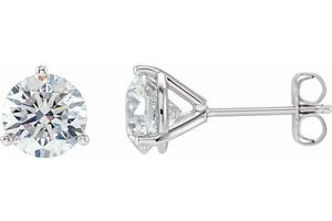Platinum Natural Diamond Stud Earrings