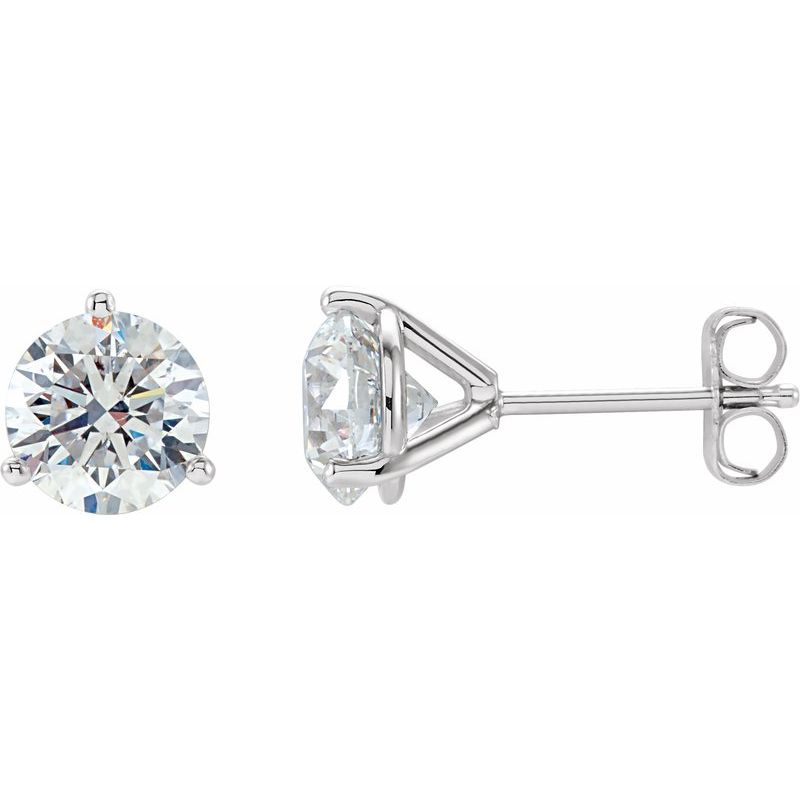 Round 3-Prong Cocktail-Style Stud Earrings