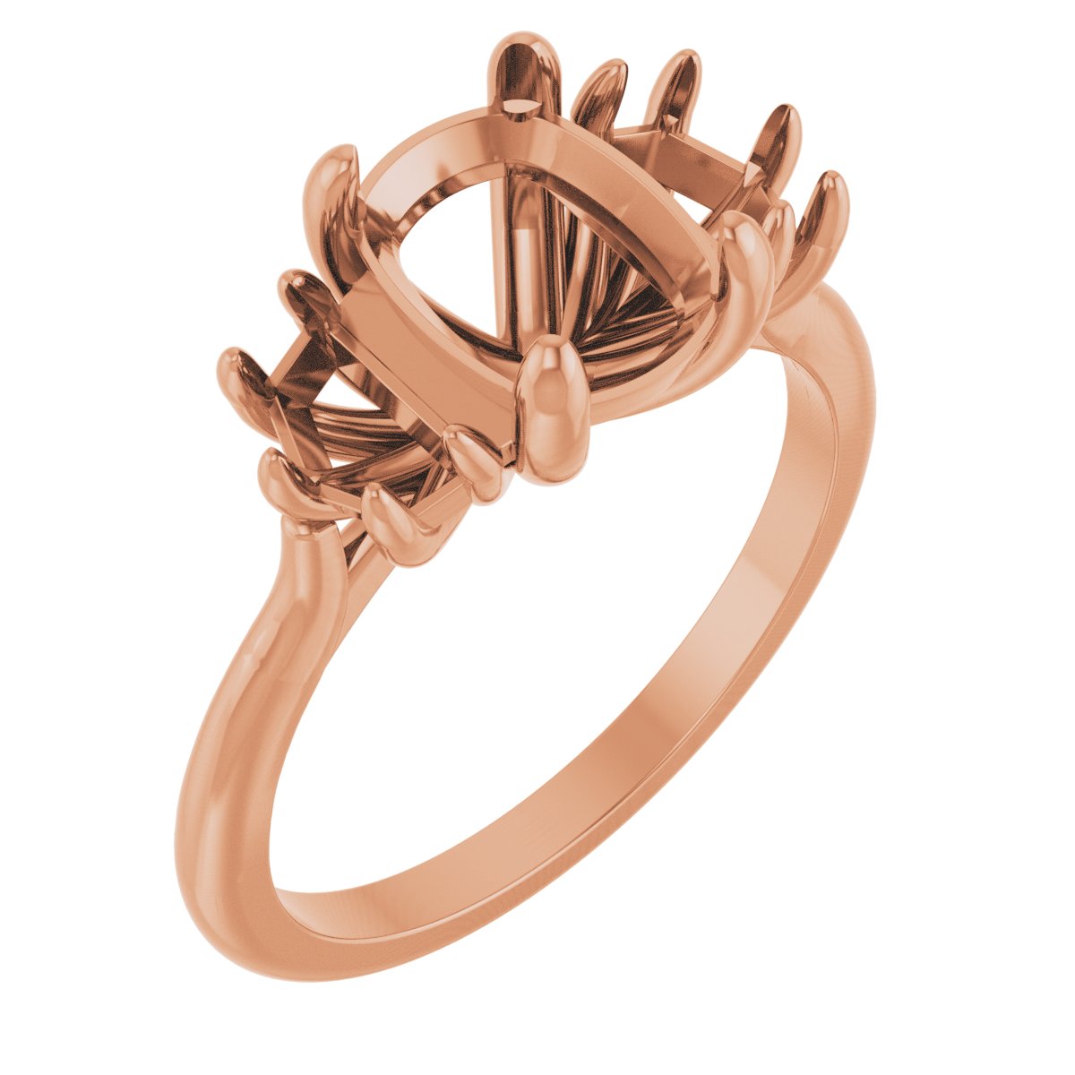 Claw-Prong Three-Stone Engagement Ring or Band