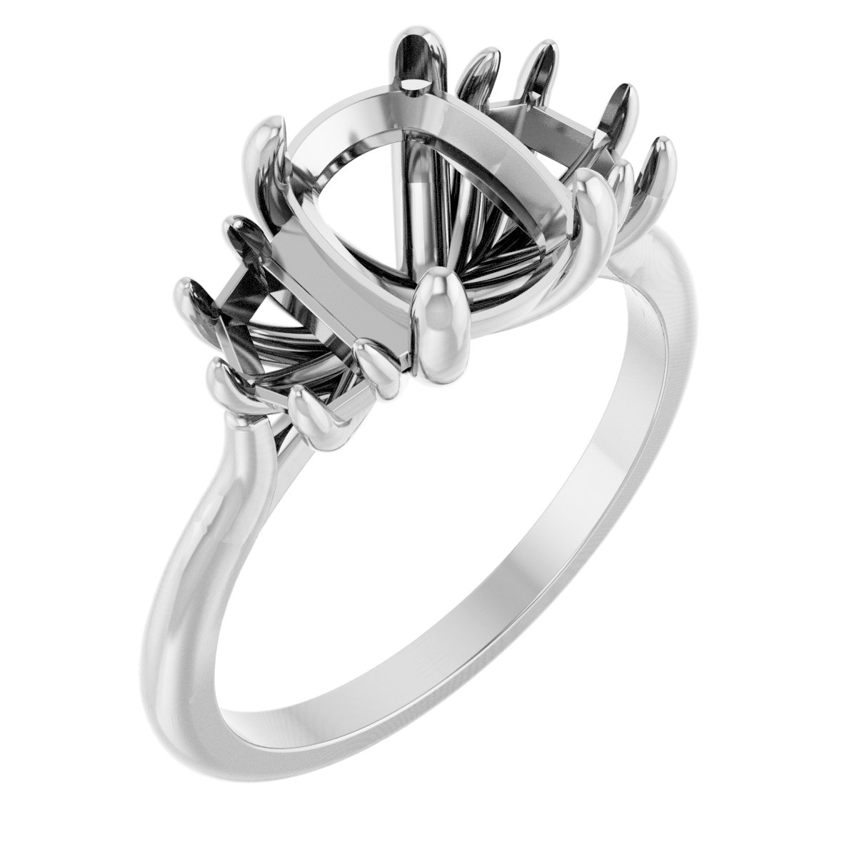 Claw-Prong Three-Stone Engagement Ring or Band