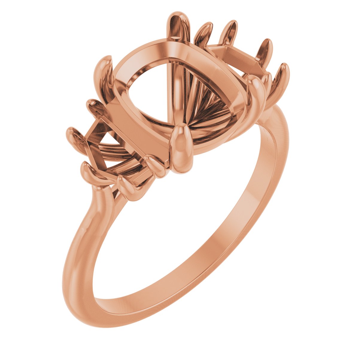 Claw-Prong Three-Stone Engagement Ring or Band
