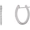 14K White .33 CTW Diamond 20 mm Hoop Earrings Ref 1744467