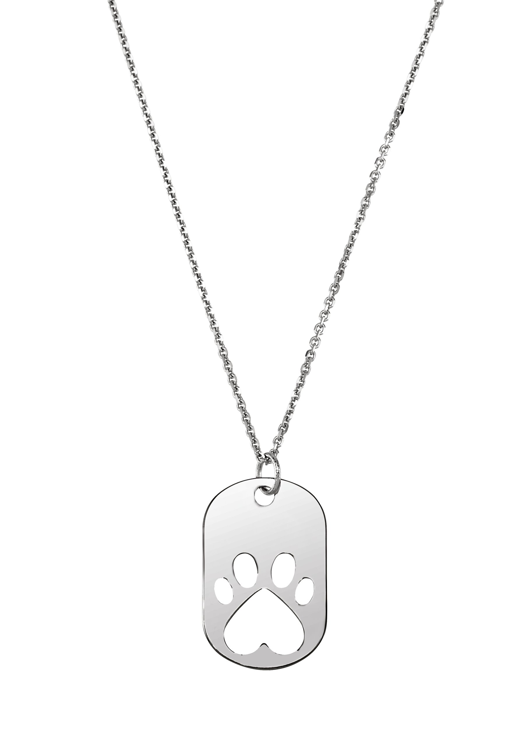 14K White Our Cause for Paws™ Dog Tag 18" Necklace 