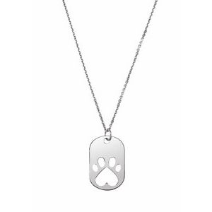 Sterling Silver Our Cause for Paws™ Dog Tag 18" Necklace 