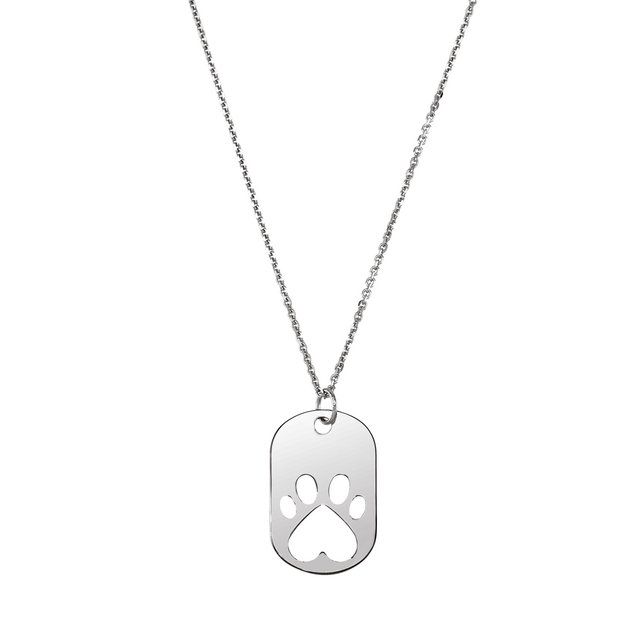 Sterling Silver Our Cause for Paws™ Dog Tag 18 Necklace 