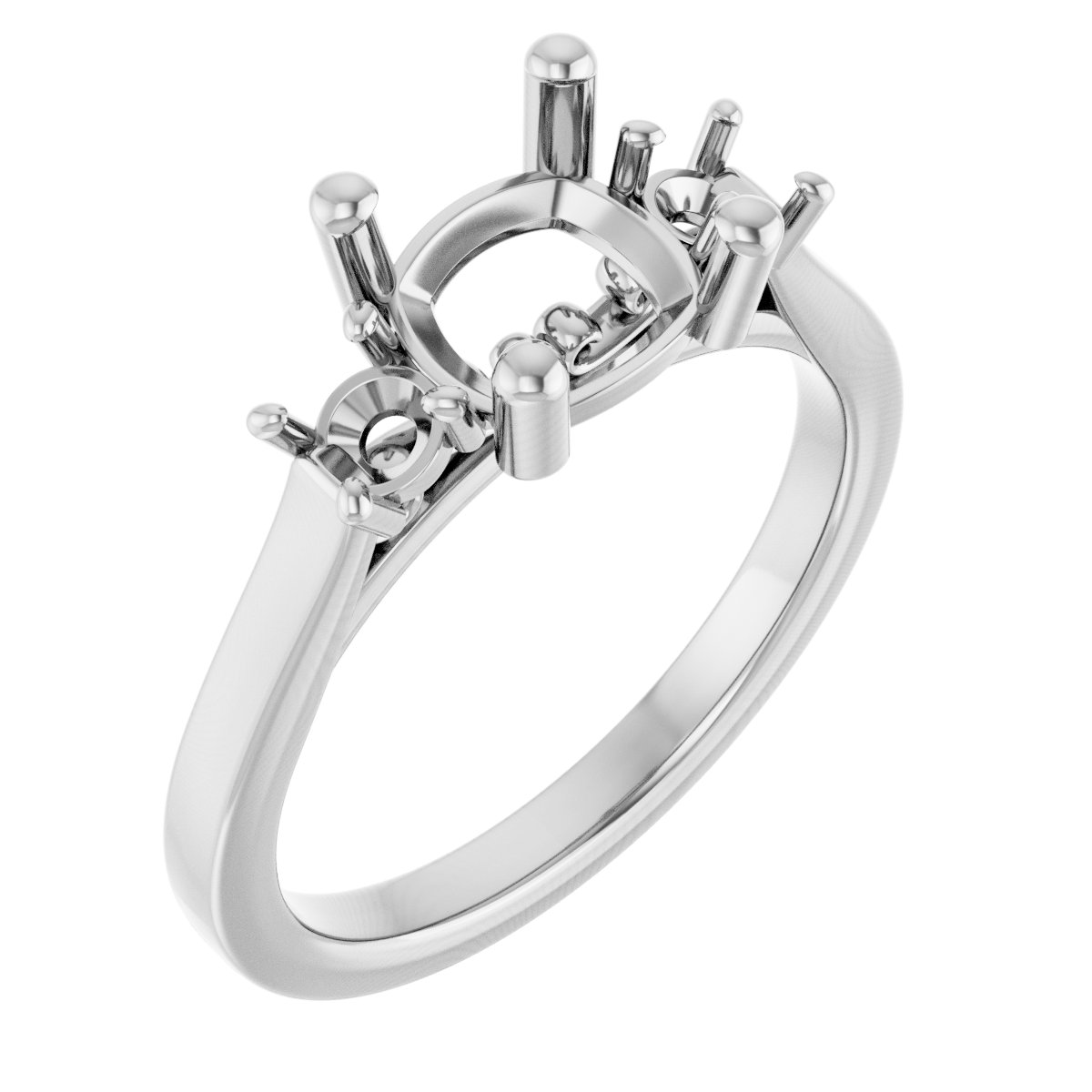 Three-Stone Sculptural Engagement Ring
