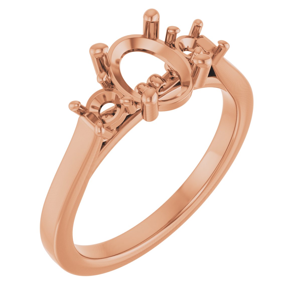 Three-Stone Sculptural Engagement Ring