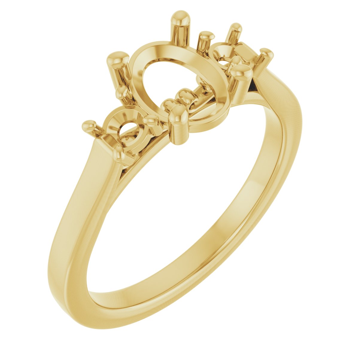 Three-Stone Sculptural Engagement Ring