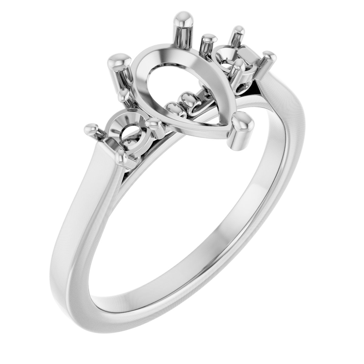 Three-Stone Sculptural Engagement Ring