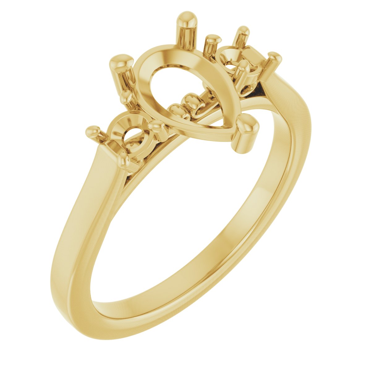 Three-Stone Sculptural Engagement Ring