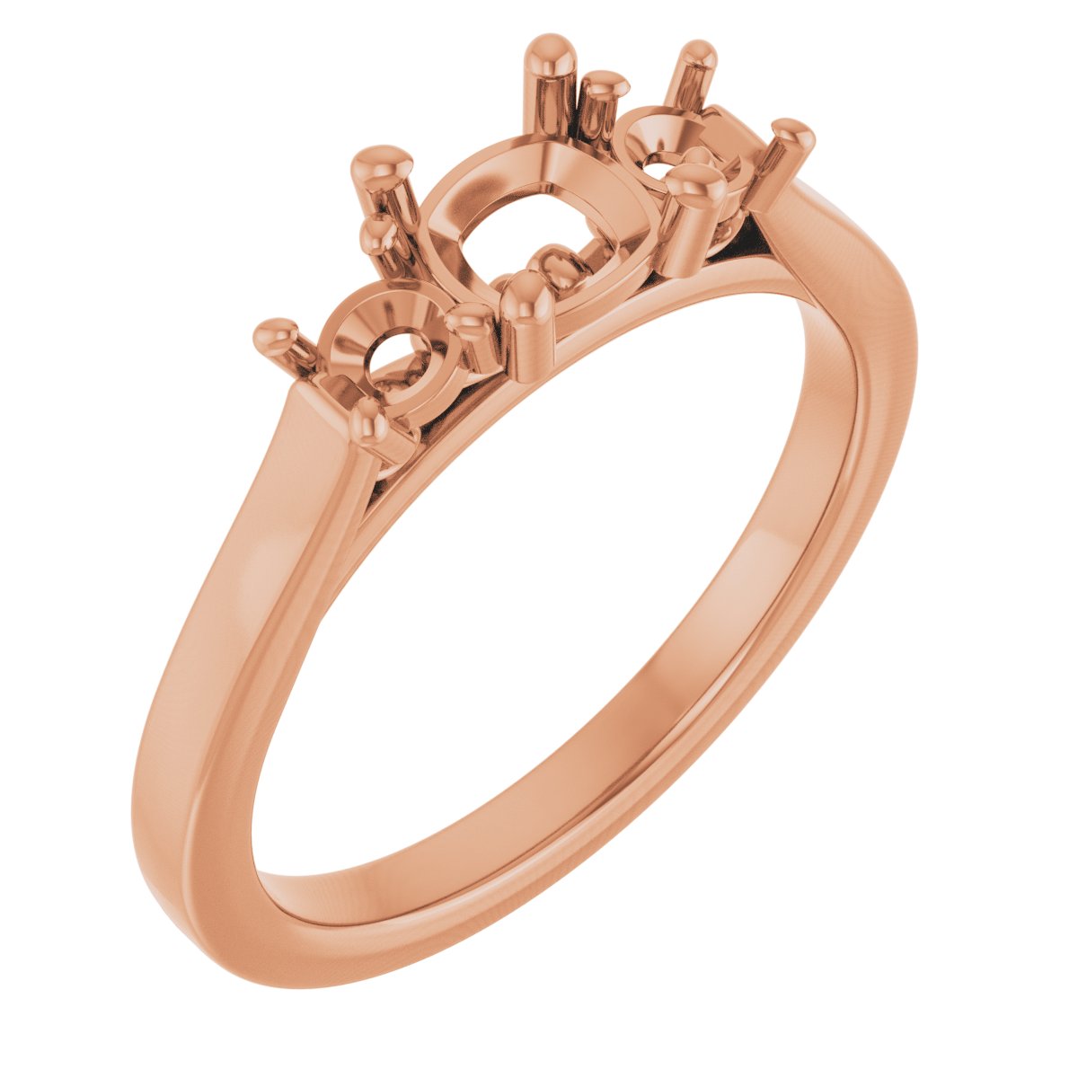 Three-Stone Sculptural Engagement Ring