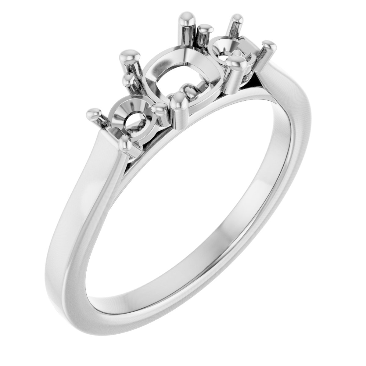 Three-Stone Sculptural Engagement Ring