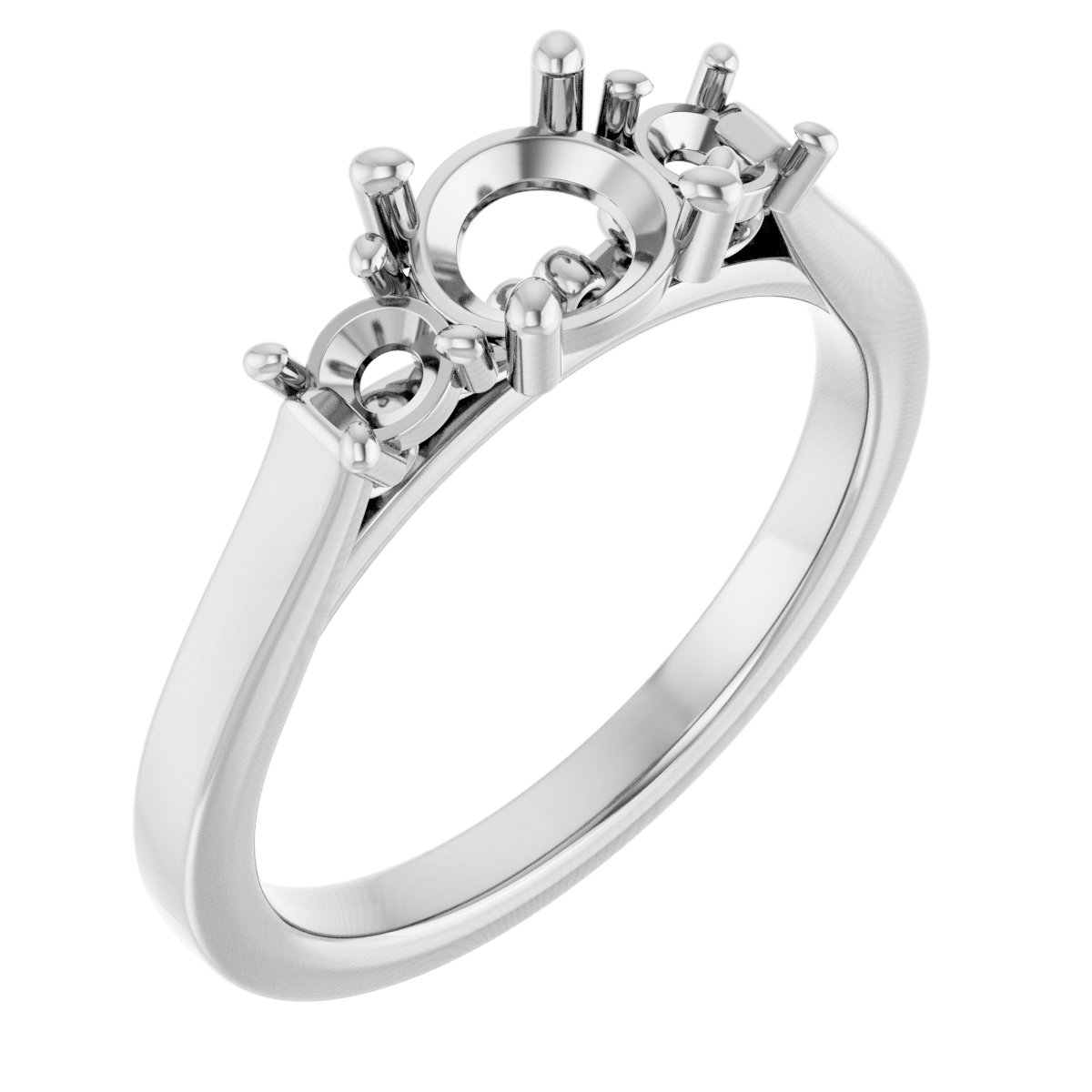 Three-Stone Sculptural Engagement Ring