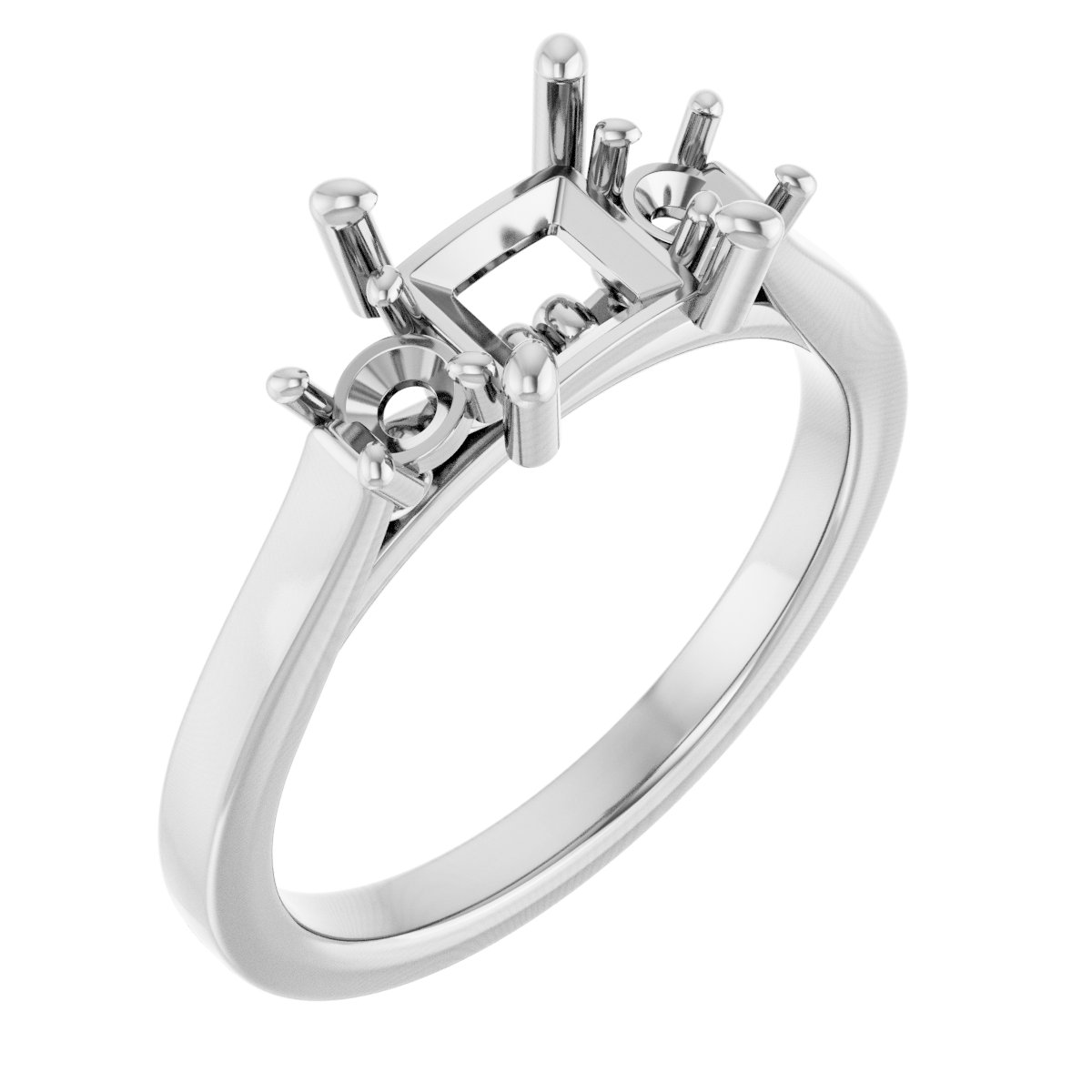 Three-Stone Sculptural Engagement Ring