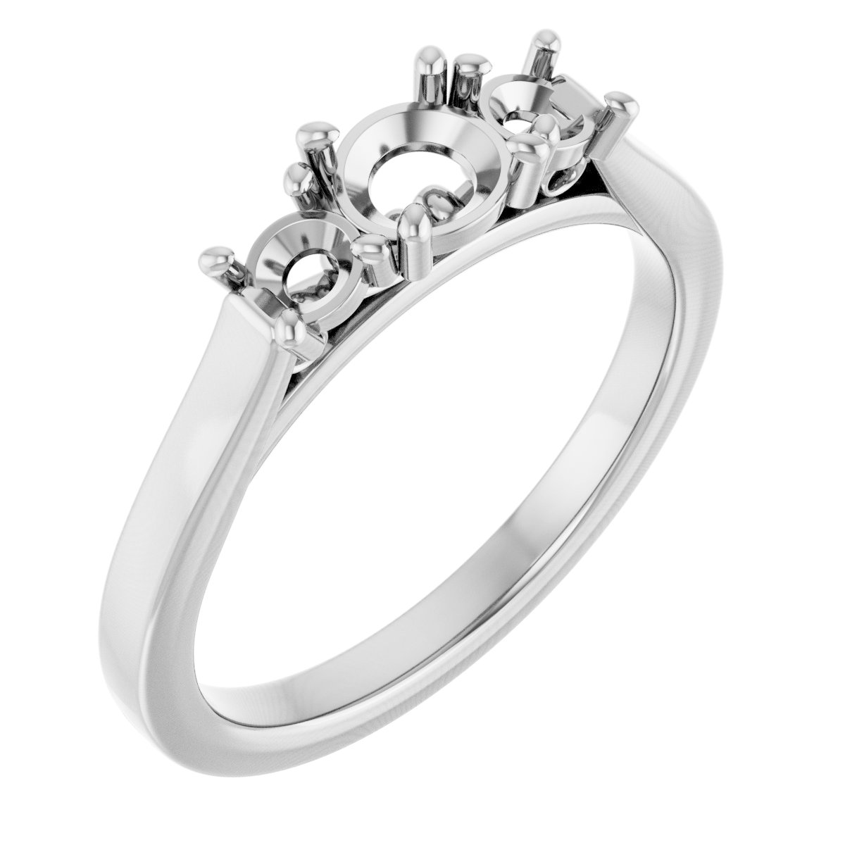 Three-Stone Sculptural Engagement Ring