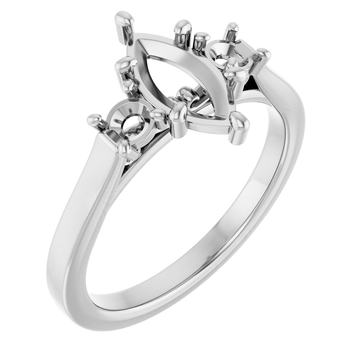 Three-Stone Sculptural Engagement Ring