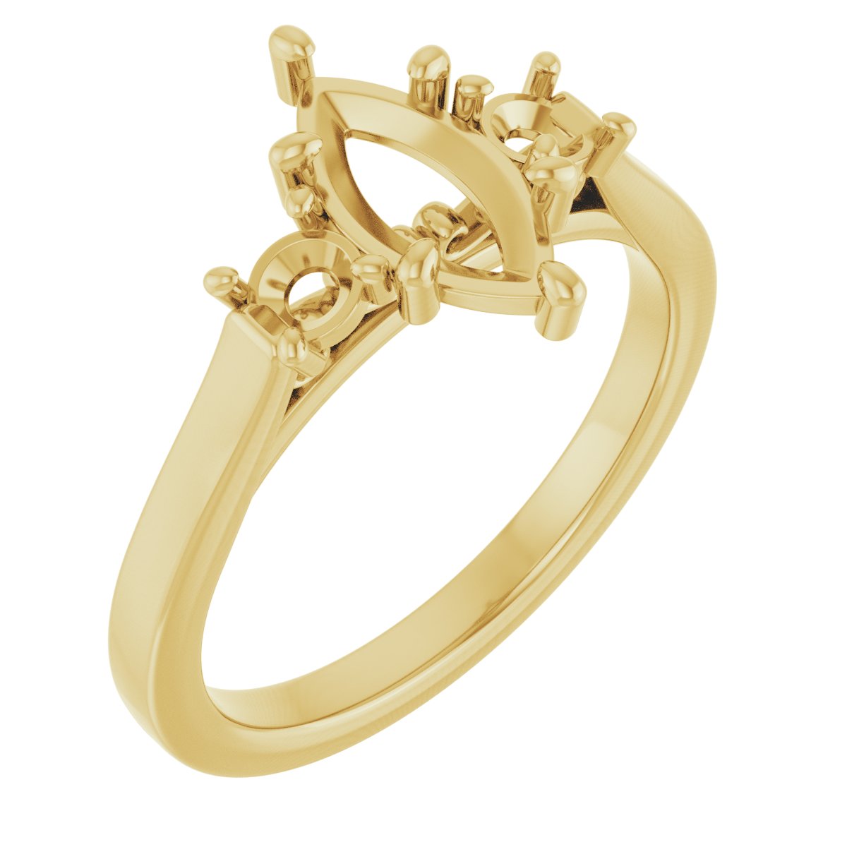 Three-Stone Sculptural Engagement Ring