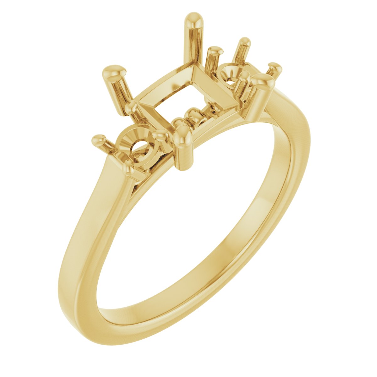 Three-Stone Sculptural Engagement Ring