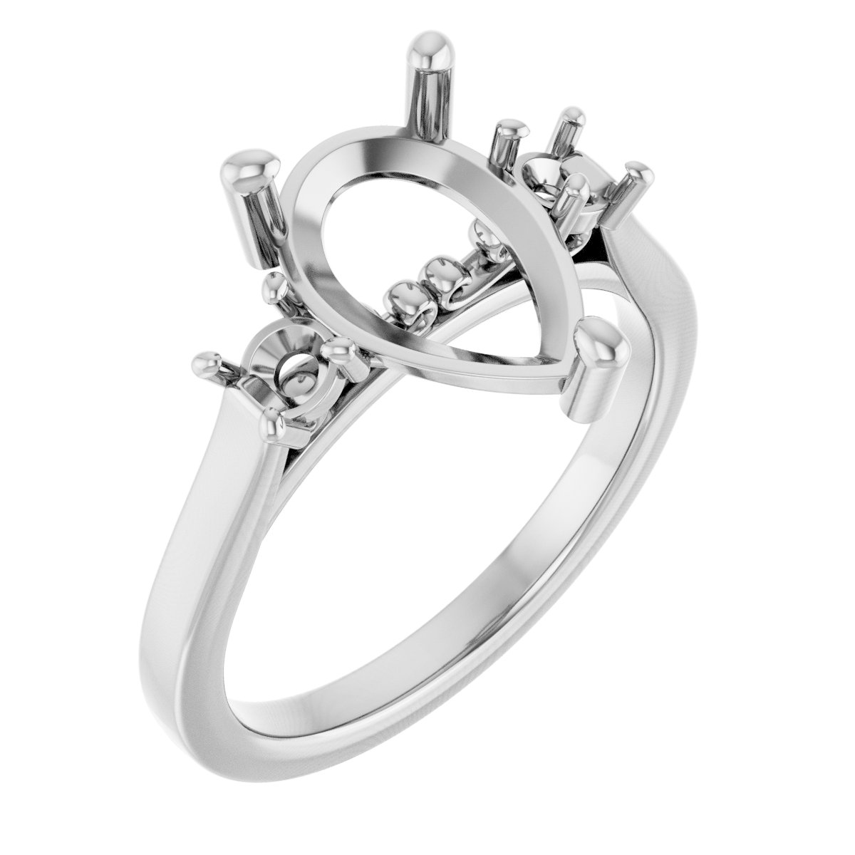 Three-Stone Sculptural Engagement Ring