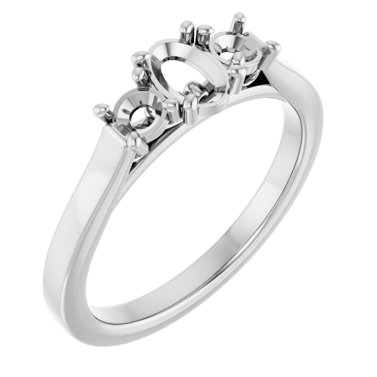 Three-Stone Sculptural Engagement Ring