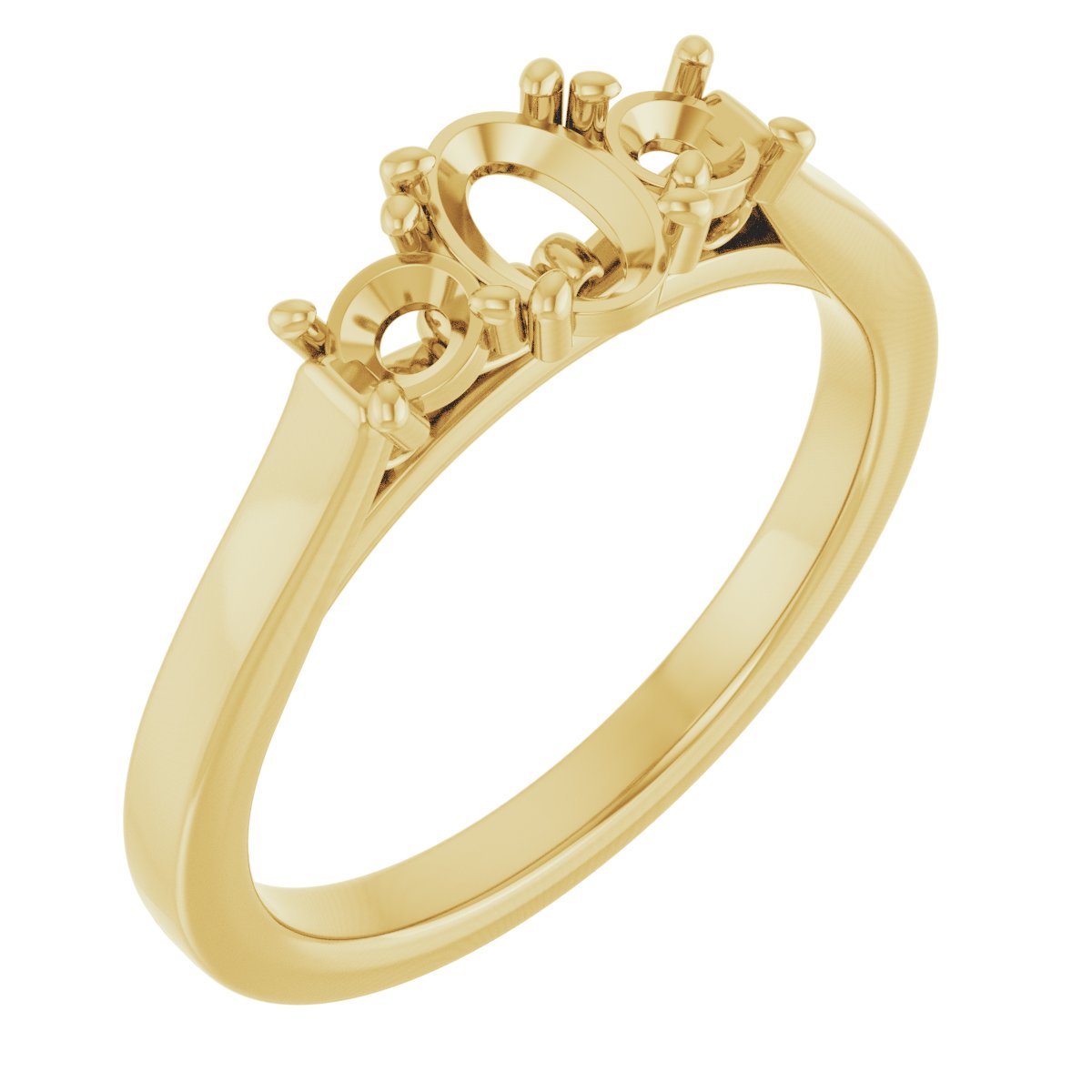 Three-Stone Sculptural Engagement Ring