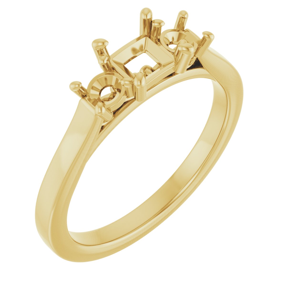 Three-Stone Sculptural Engagement Ring