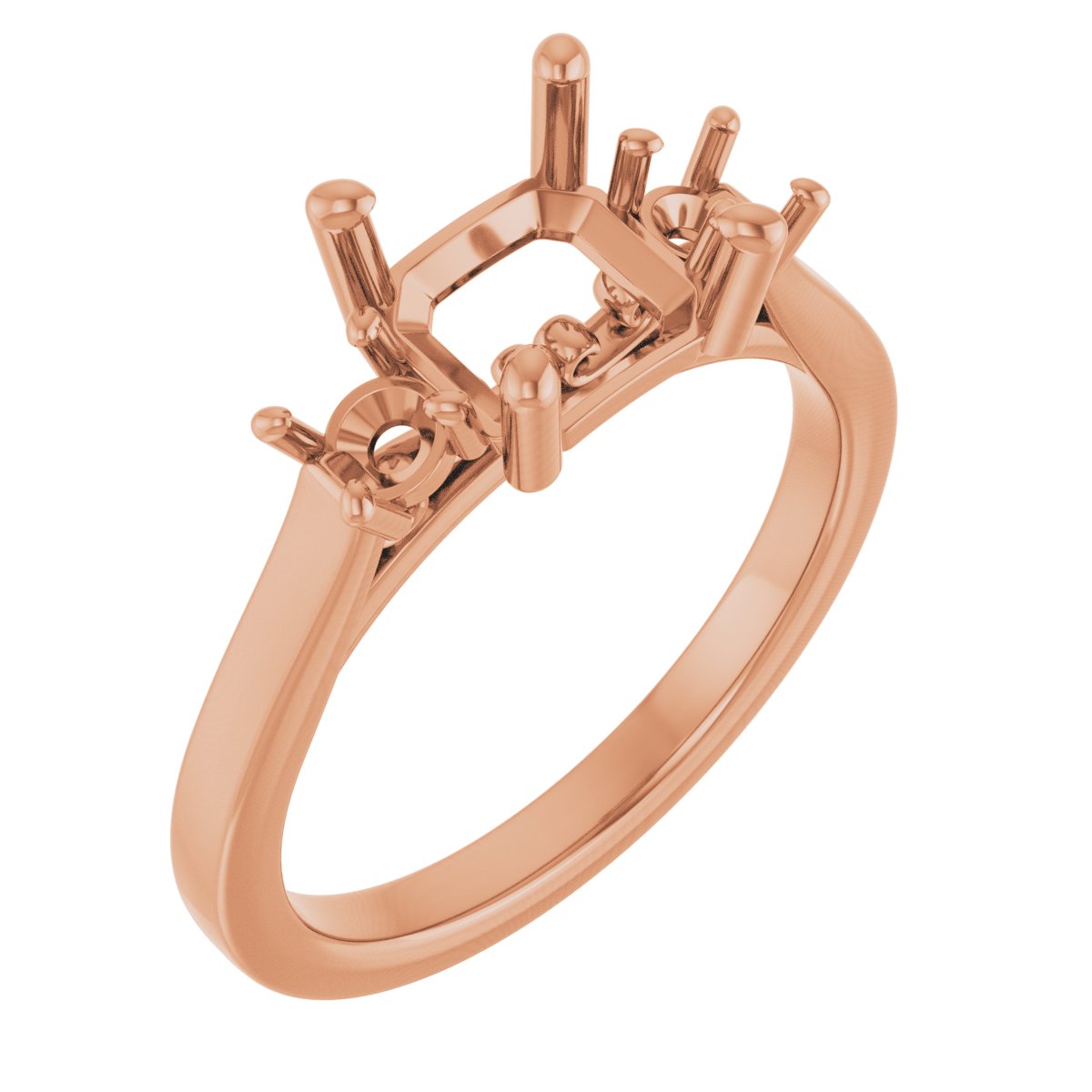 Three-Stone Sculptural Engagement Ring