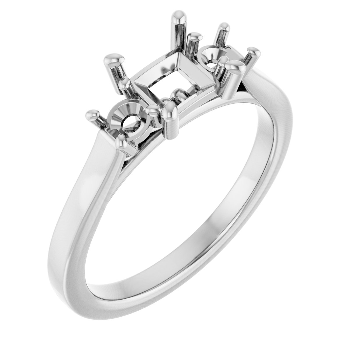 Three-Stone Sculptural Engagement Ring