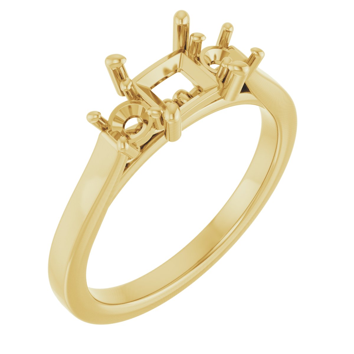 Three-Stone Sculptural Engagement Ring