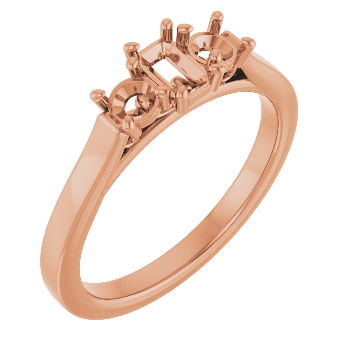 Three-Stone Sculptural Engagement Ring