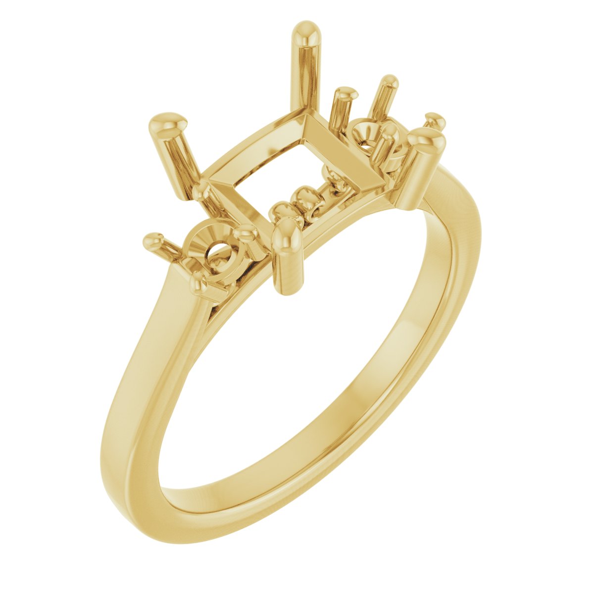Three-Stone Sculptural Engagement Ring