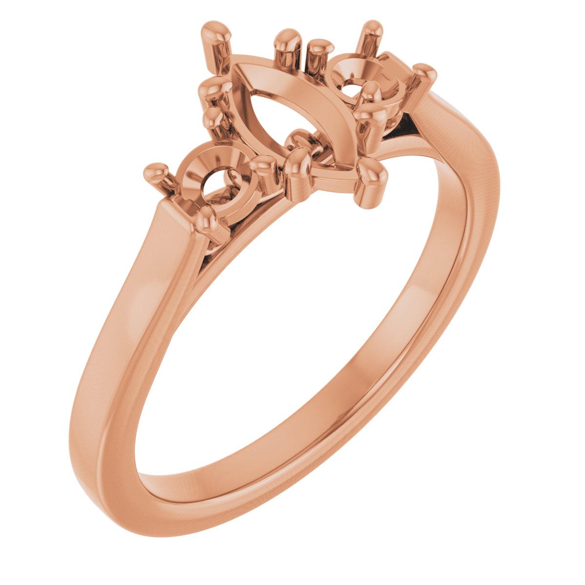 Three-Stone Sculptural Engagement Ring