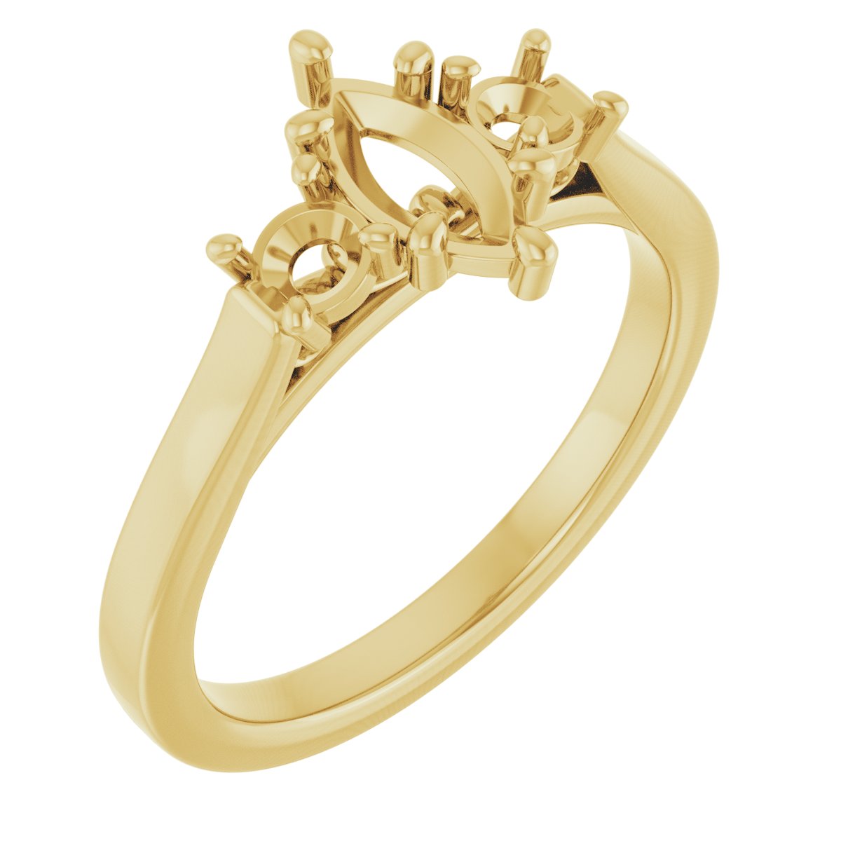 Three-Stone Sculptural Engagement Ring